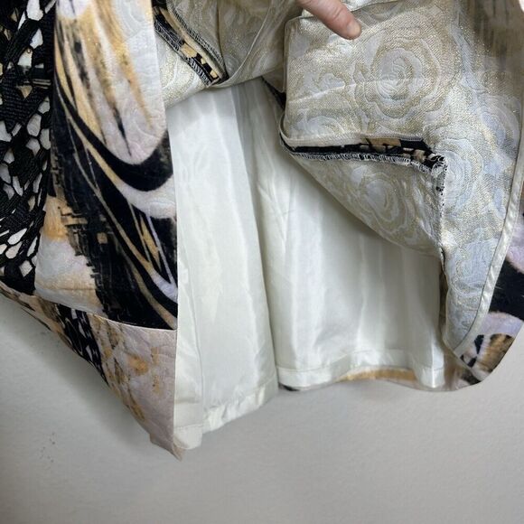 Caizih Juang Roman City Black Sequin Houndstooth Lace Jewel Print Dress 13 - Picture 8 of 12